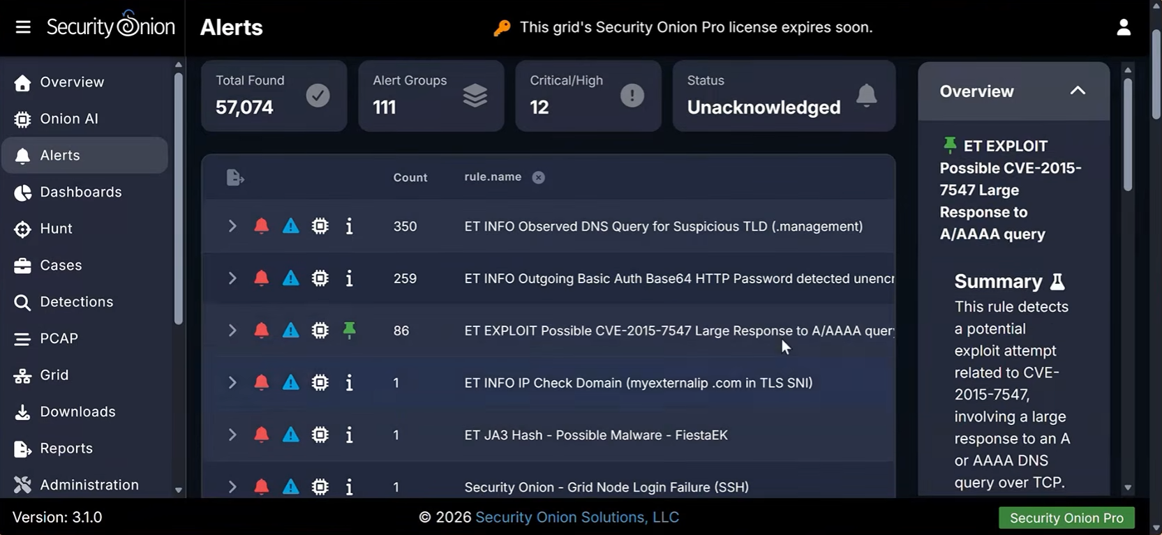 Screenshot Alert Details